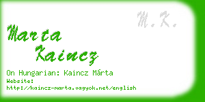 marta kaincz business card